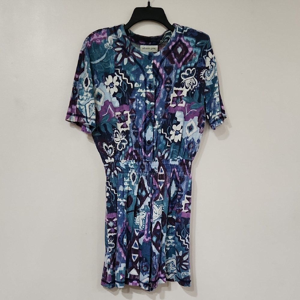 Purple and Green Casual Romper Vintage